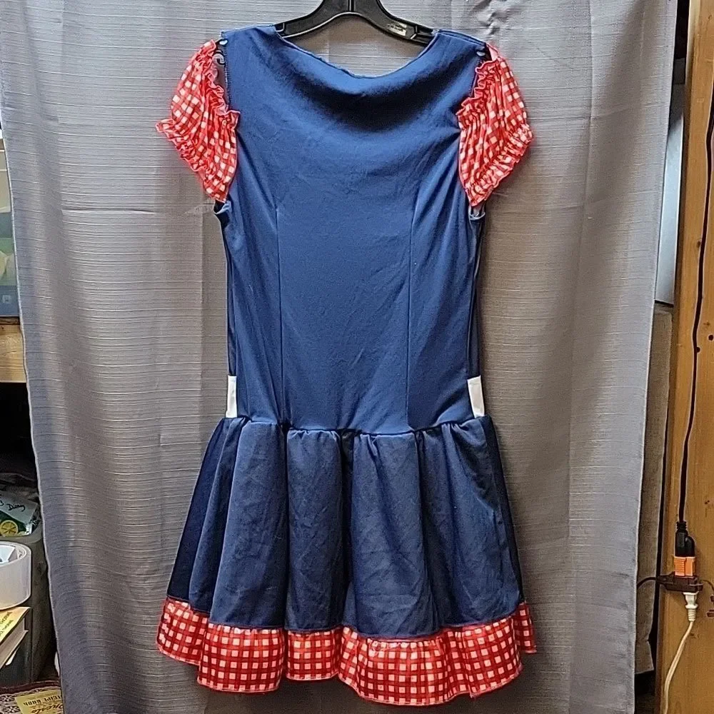 Barbie Cowgirl/square‎ dancer dress, slip and hat. Adult size L 12-14